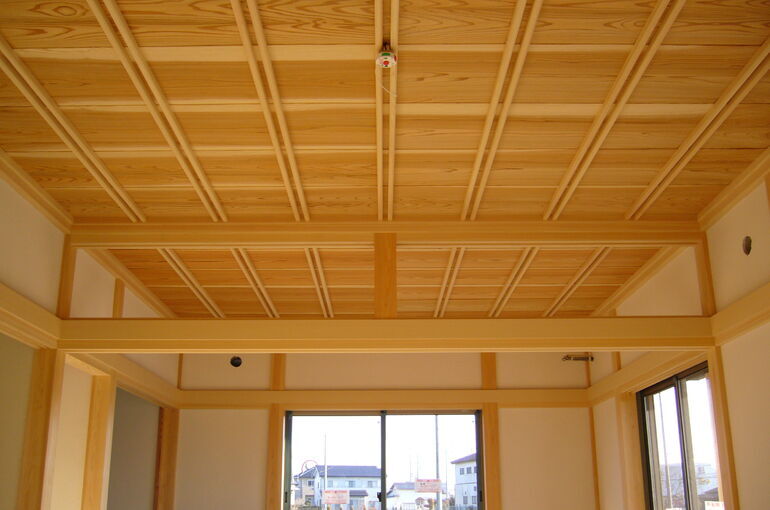 茨城県木造住宅。阿見町新築。和室天井施工
