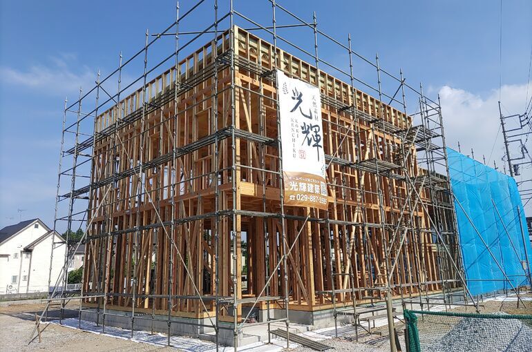 茨城県阿見町で建方完了です。